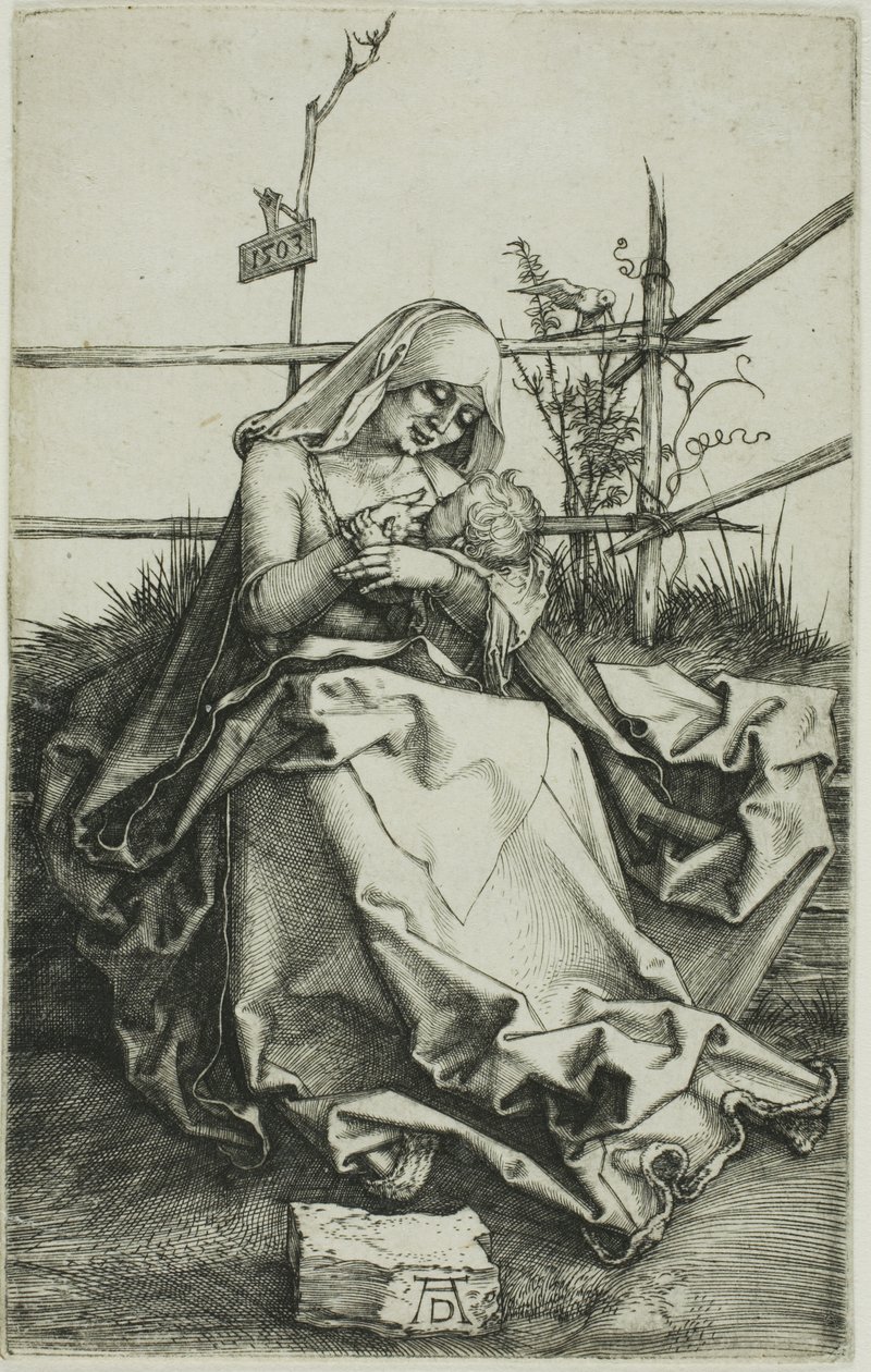 Madonna na travnatém břehu od Albrecht Dürer