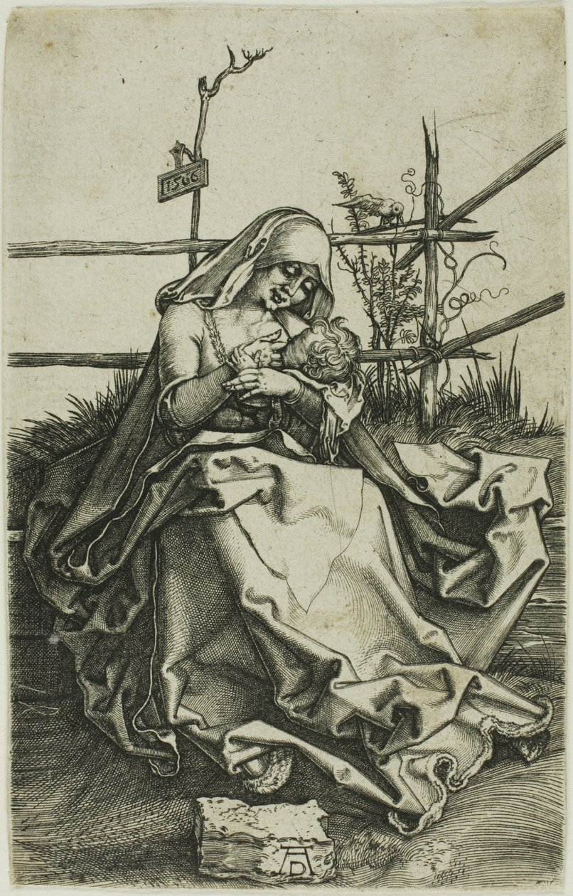Madonna na travnatém břehu od Albrecht Dürer