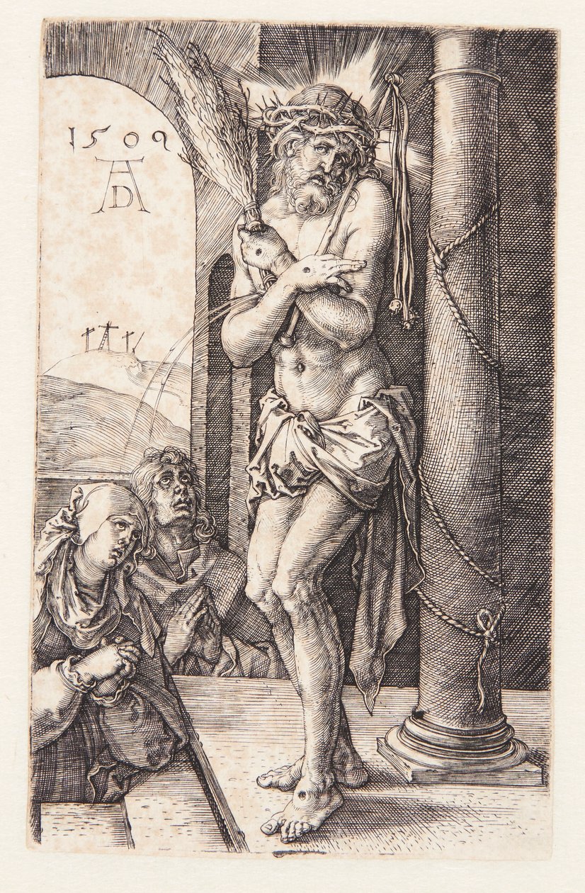 Muž bolesti u sloupu od Albrecht Dürer