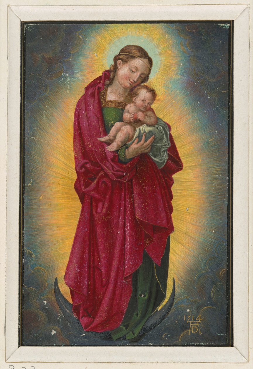 Marie s diadémem a dítětem na srpku měsíce od Albrecht Dürer