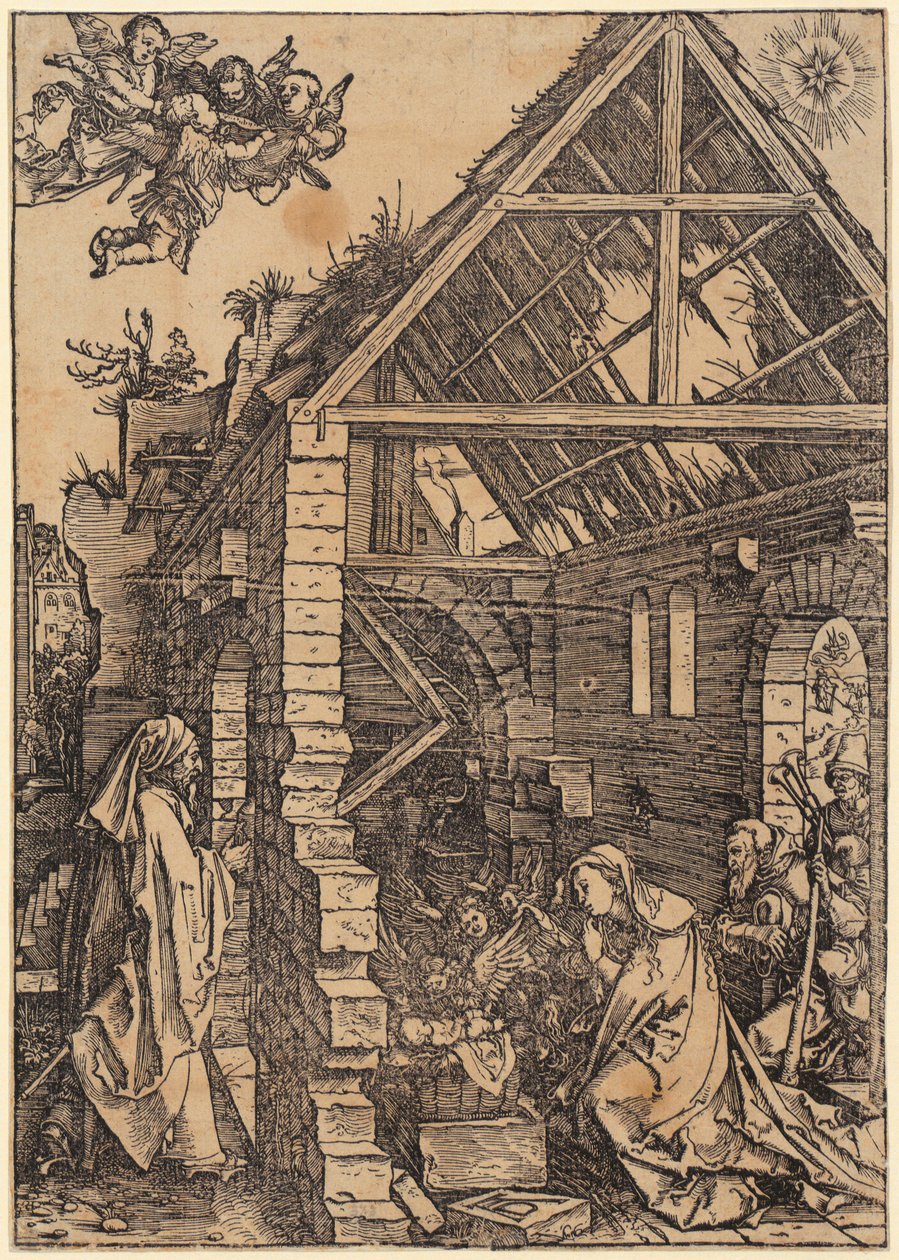 Marie na půlměsíci, list 1 ze série „Život Panny Marie“ od Albrecht Dürer