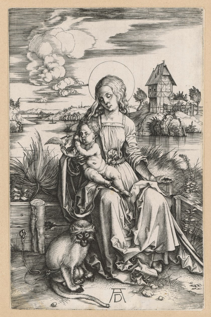 Panna Marie s dítětem a opičkou od Albrecht Dürer