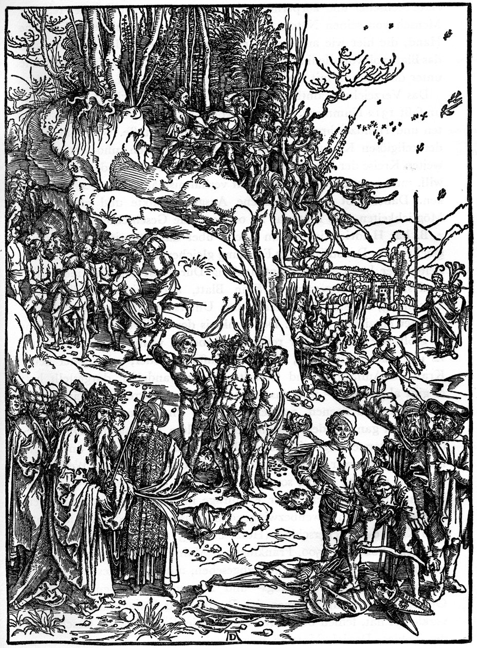 Mučednictví deseti tisíc křesťanů na hoře Ararat, 1495-1497, 1936 od Albrecht Dürer