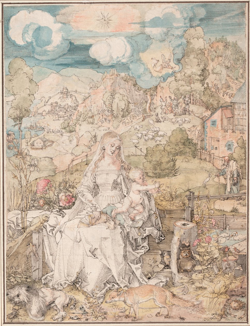 Marie mezi množstvím zvířat, asi 1503 od Albrecht Dürer