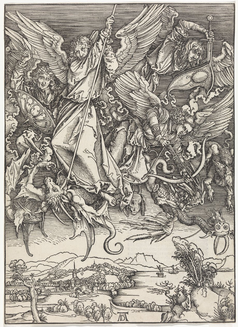 Michael bojující s drakem (Apokalypsa) od Albrecht Dürer
