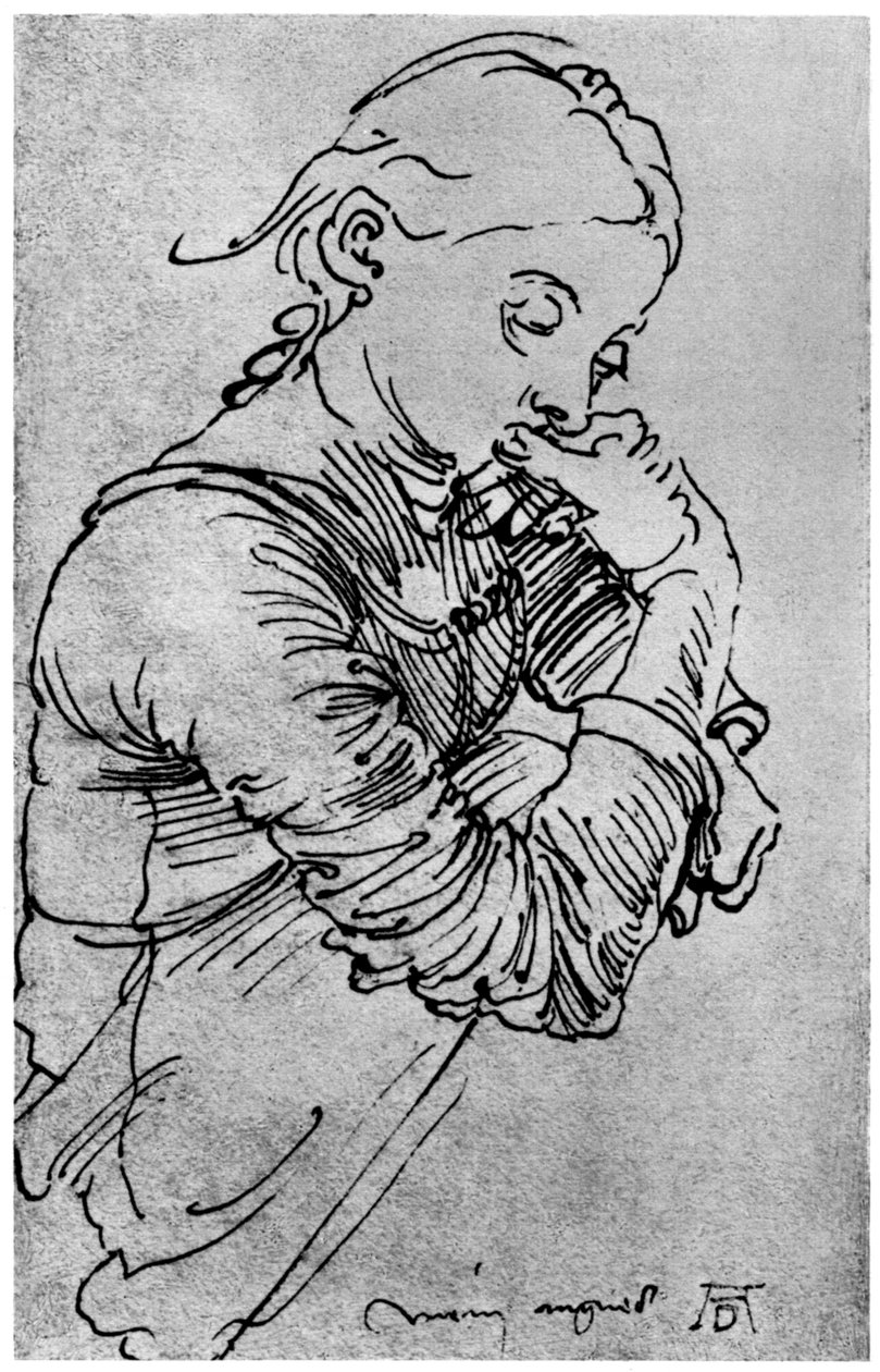 Moje Agnes, manželka Durersova vyobrazená jako dívka, 1495, 1936 od Albrecht Dürer