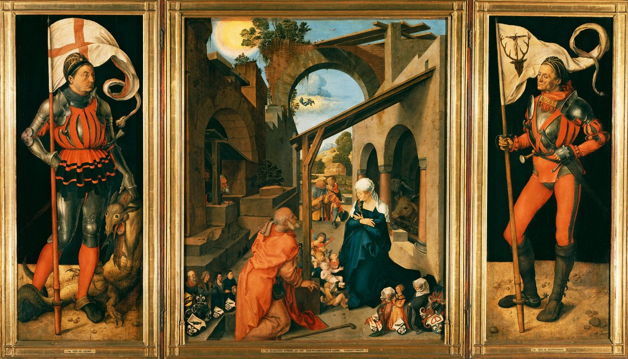 Paumgartnerův oltář: Lukas Paumgartner jako sv. Eustachius od Albrecht Dürer
