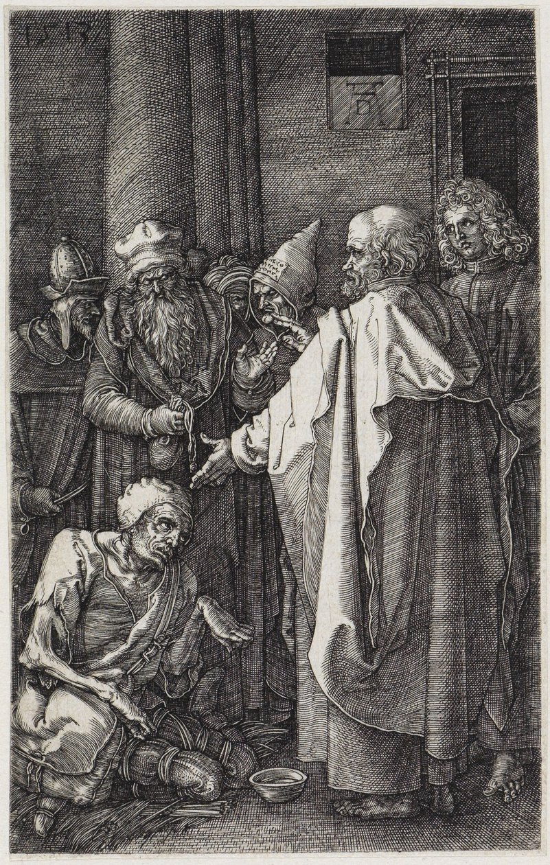 Petr a Jan uzdravují chromého od Albrecht Dürer