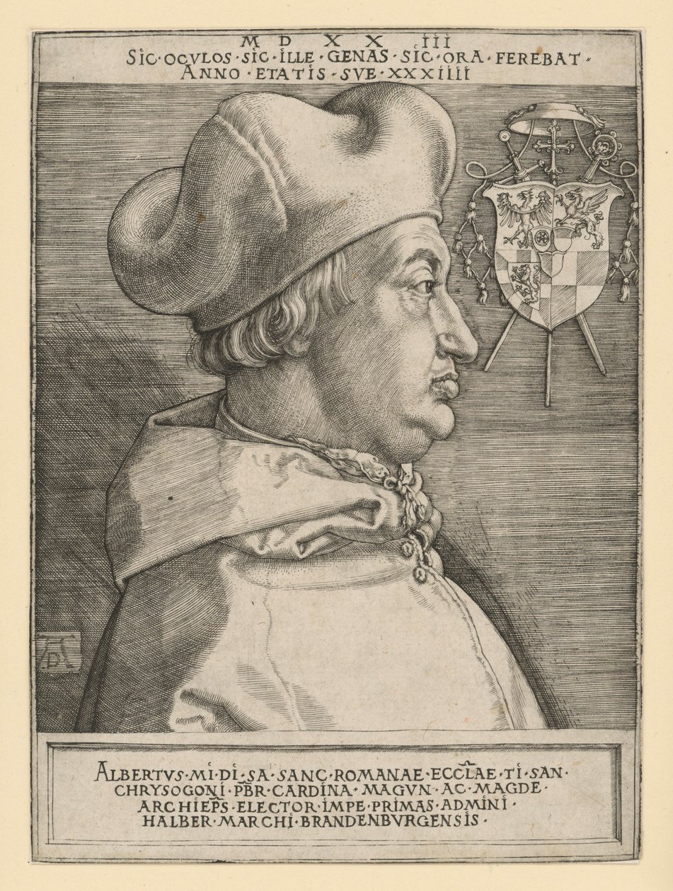 Portrét kardinála Albrechta Braniborského (Velký kardinál) od Albrecht Dürer