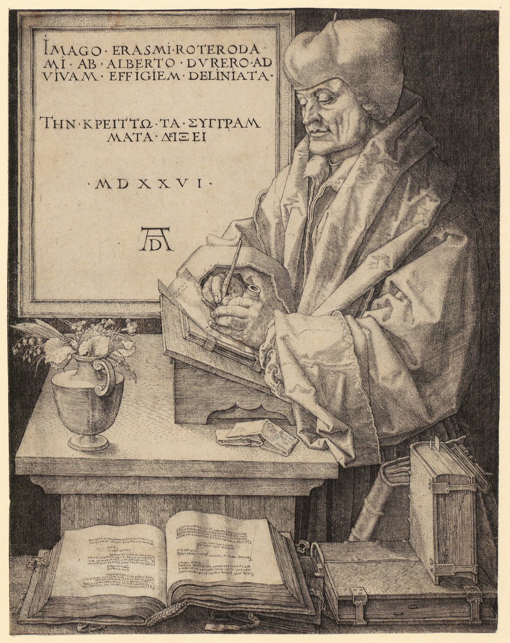 Portrét Erasma z Rotterdamu od Albrecht Dürer