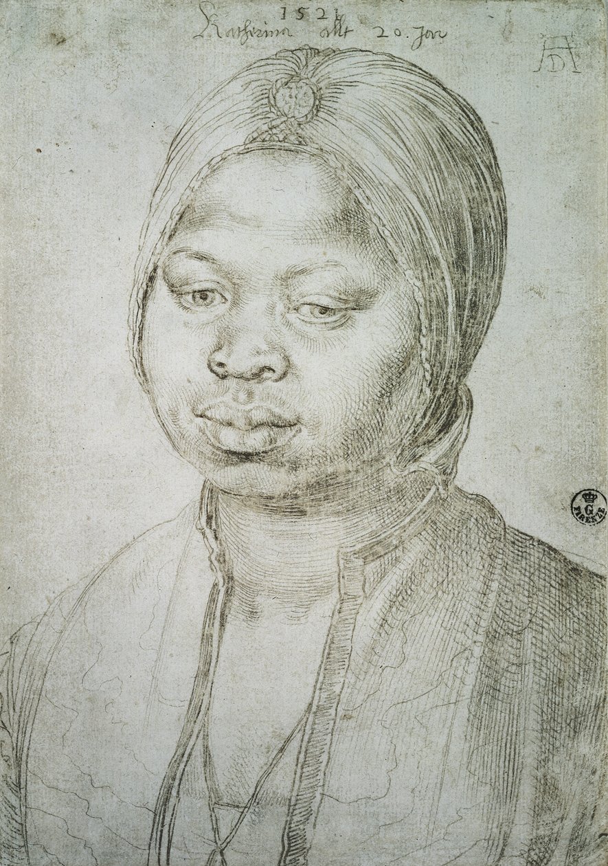 Portrét Kateřiny, mulatky z portugalského Bradao, 1521 od Albrecht Dürer