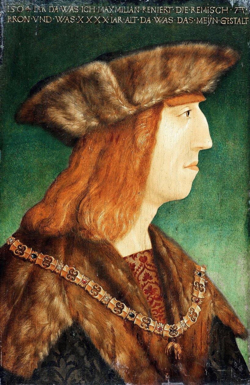 Portrét císaře Maxmiliána I. 1459-1519, po roce 1504 od Albrecht Dürer