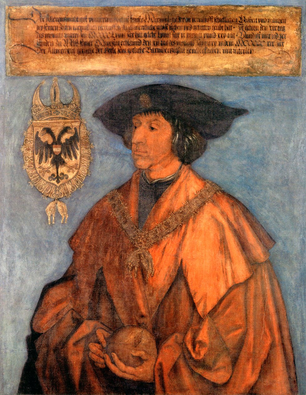 Portrét císaře Maxmiliána I. 1459-1519, c. 1512 od Albrecht Dürer