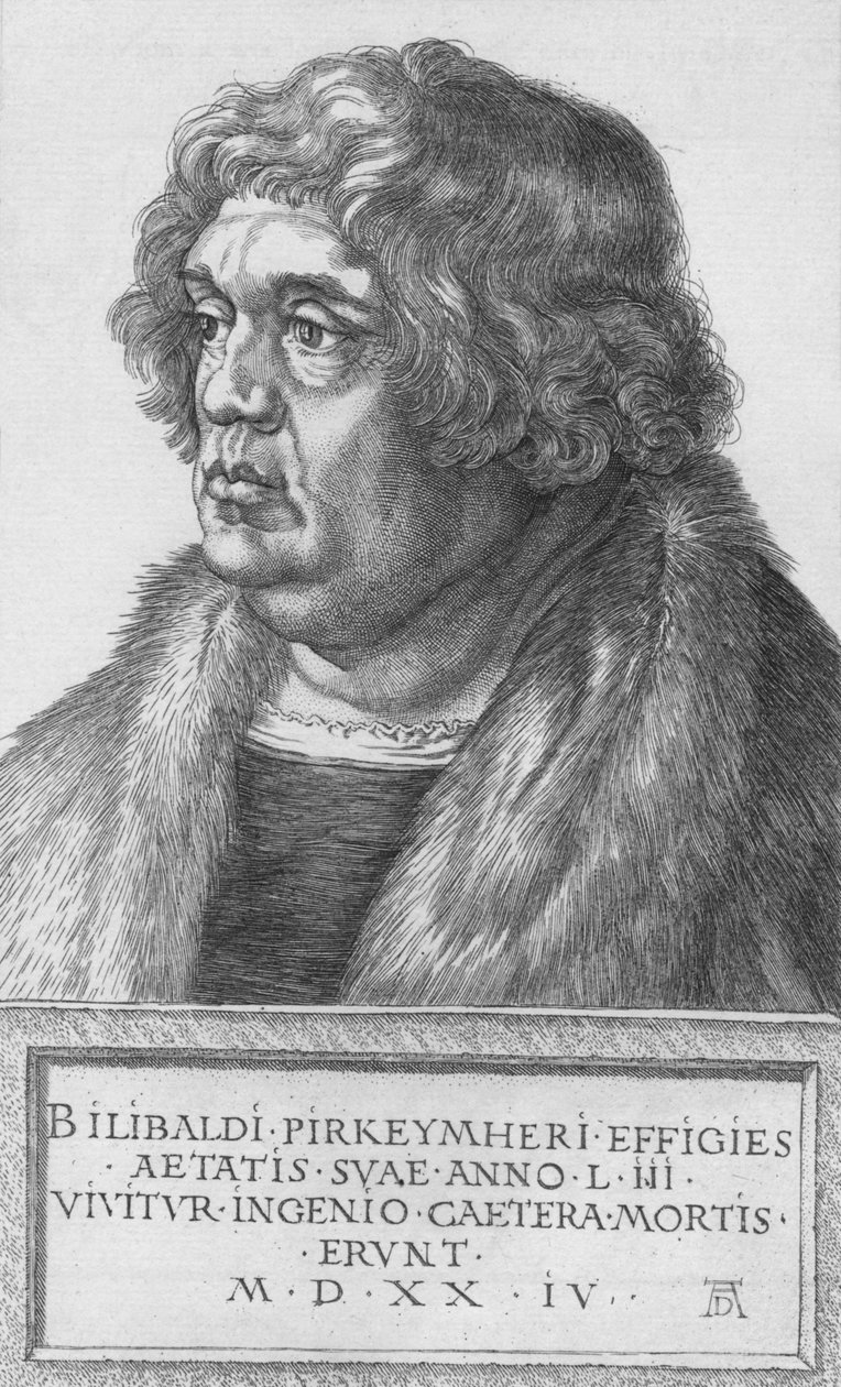 Portrét Pirkheimer, 1524, 1906 od Albrecht Dürer