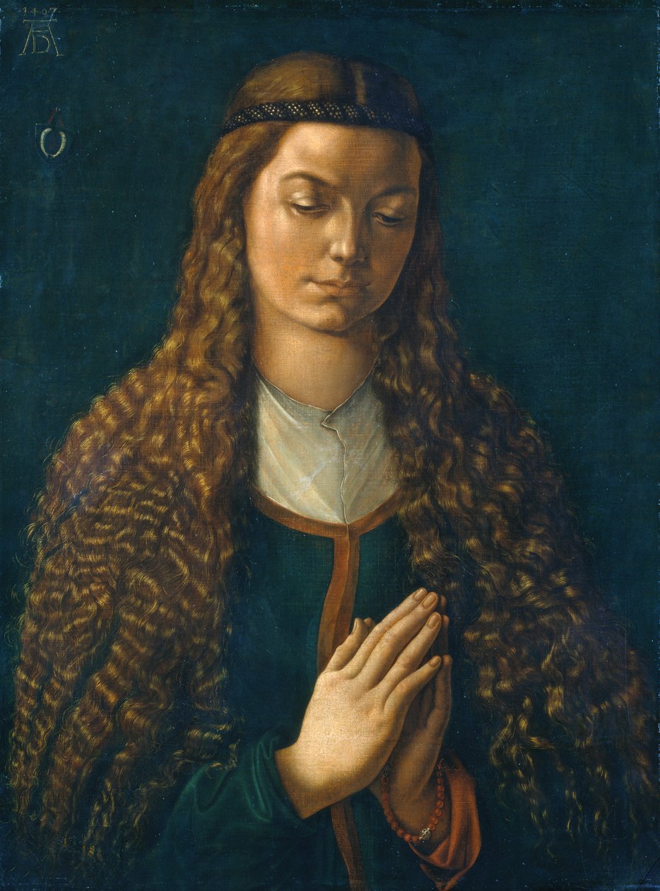 Portrét mladé ženy s rozpuštěnými vlasy od Albrecht Dürer