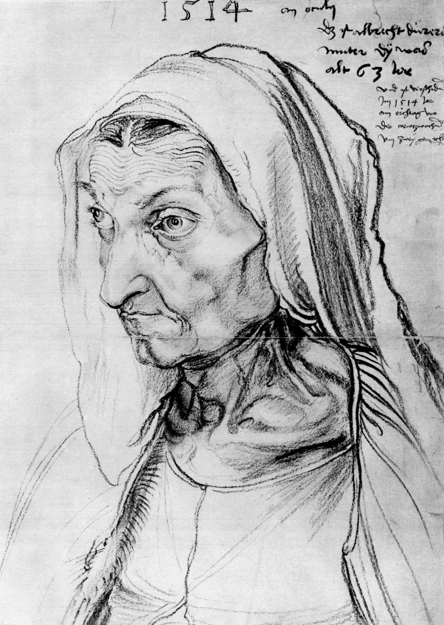 Portrét matky umělců, 1514, 1936 od Albrecht Dürer