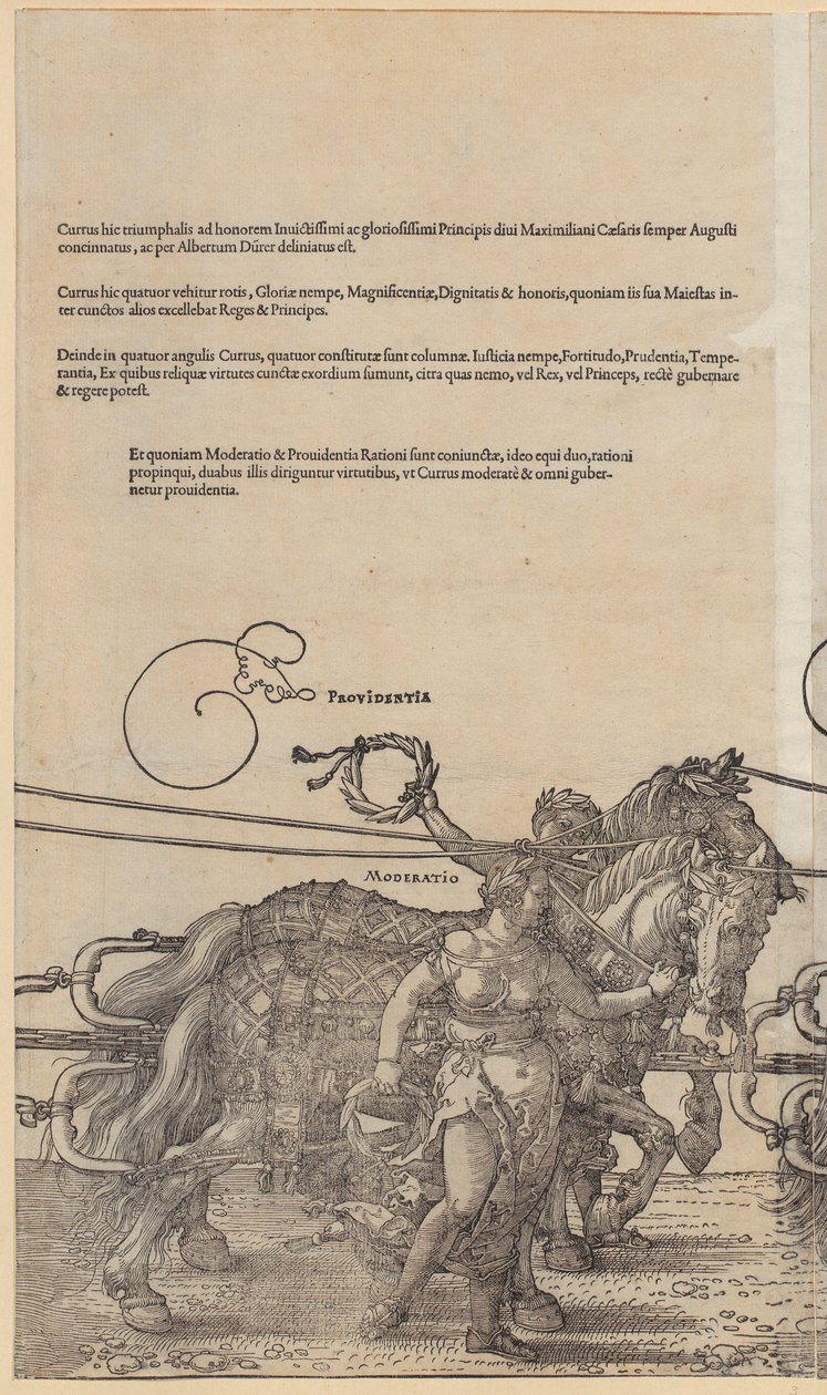 Providentia, list 3 ze série „Velký triumfální vůz“ od Albrecht Dürer