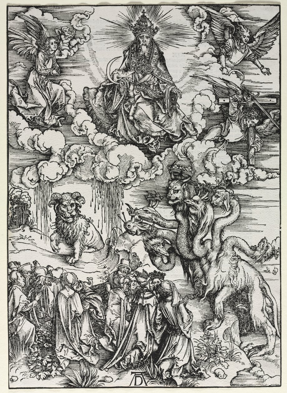 Zjevení svatého Jana: Bestie s beraními rohy od Albrecht Dürer