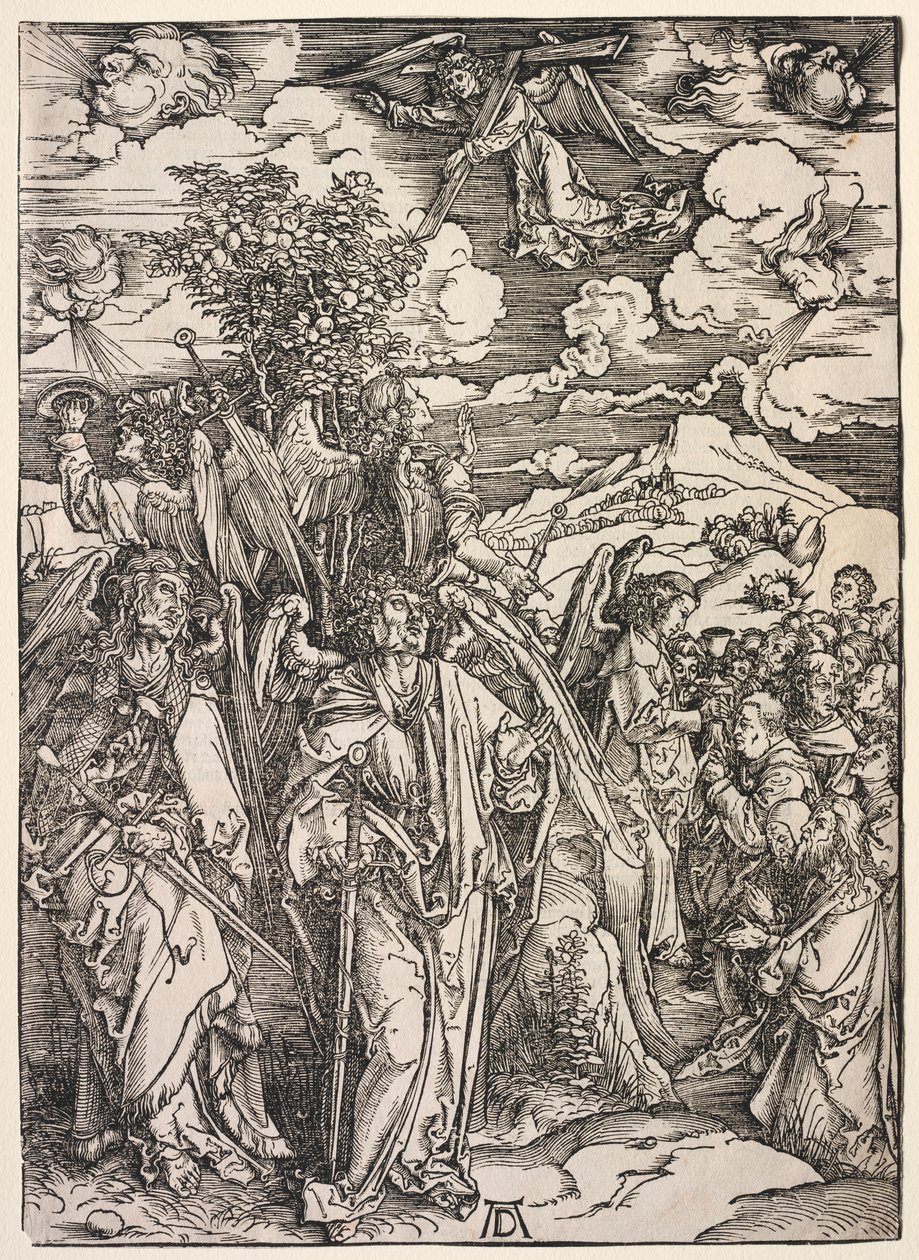 Zjevení svatého Jana: Čtyři andělé držící větry od Albrecht Dürer