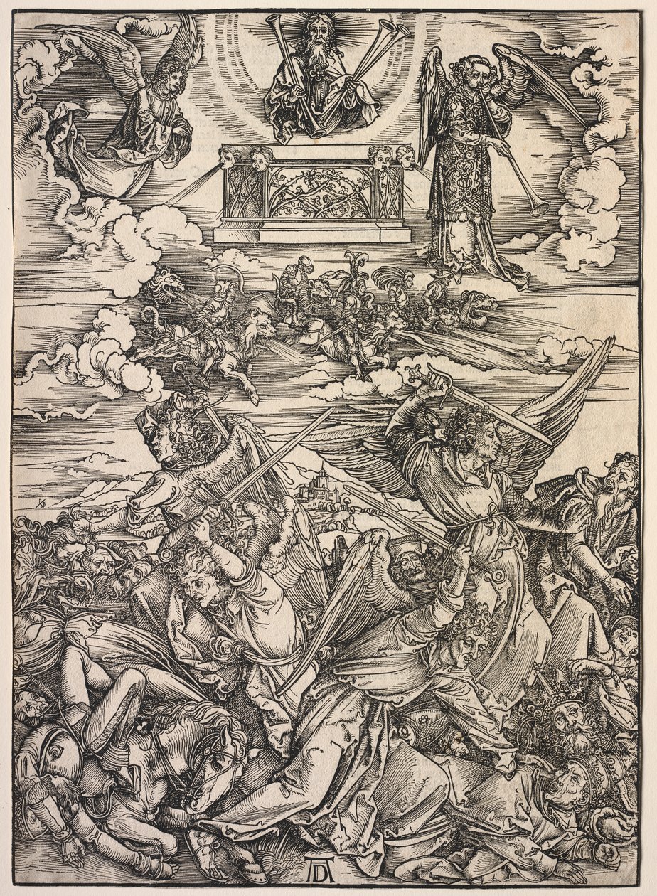 Zjevení svatého Jana: Čtyři ničící andělé od Albrecht Dürer