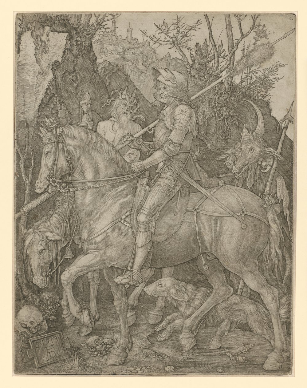 Rytíř, smrt a ďábel od Albrecht Dürer
