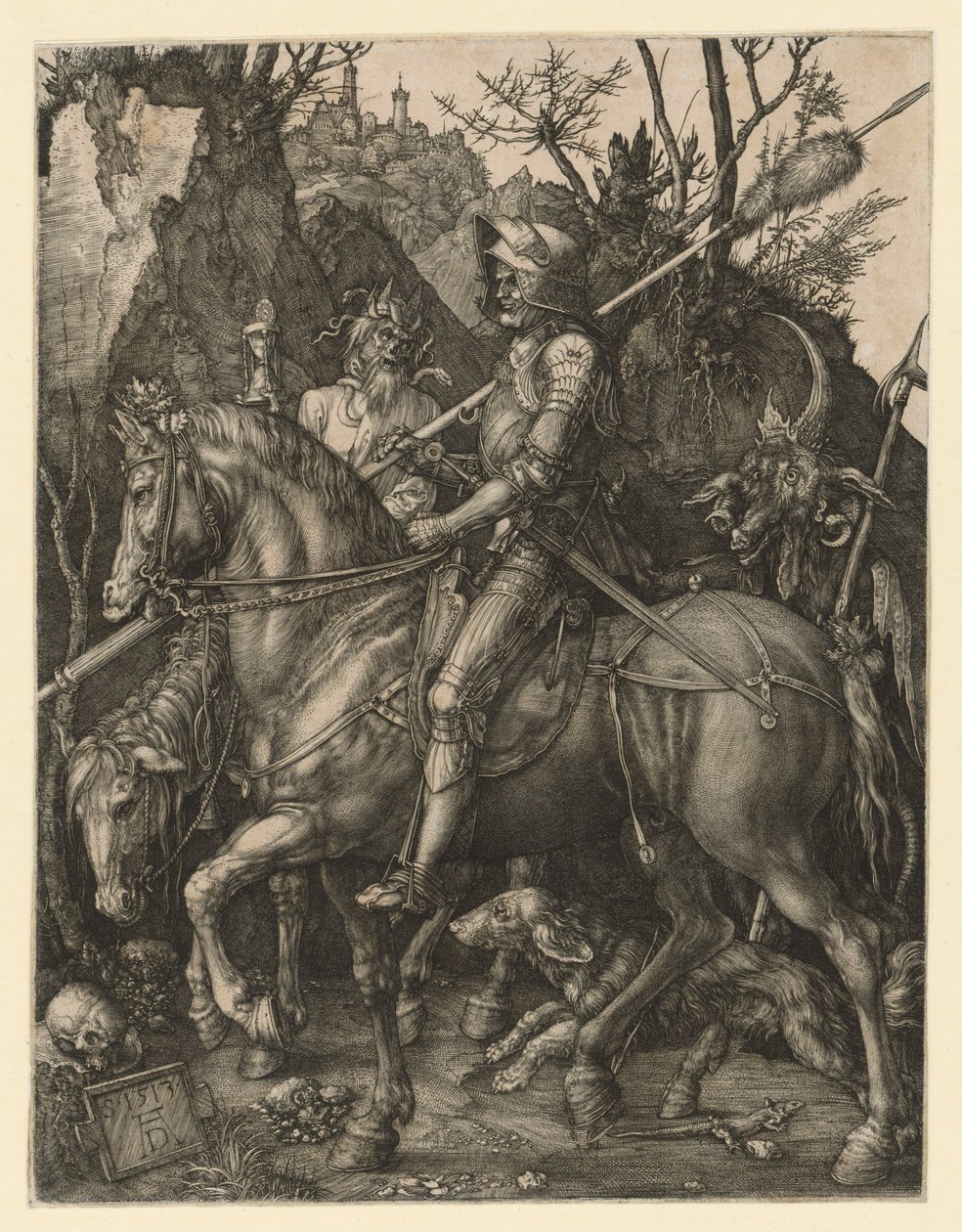 Rytíř, smrt a ďábel od Albrecht Dürer