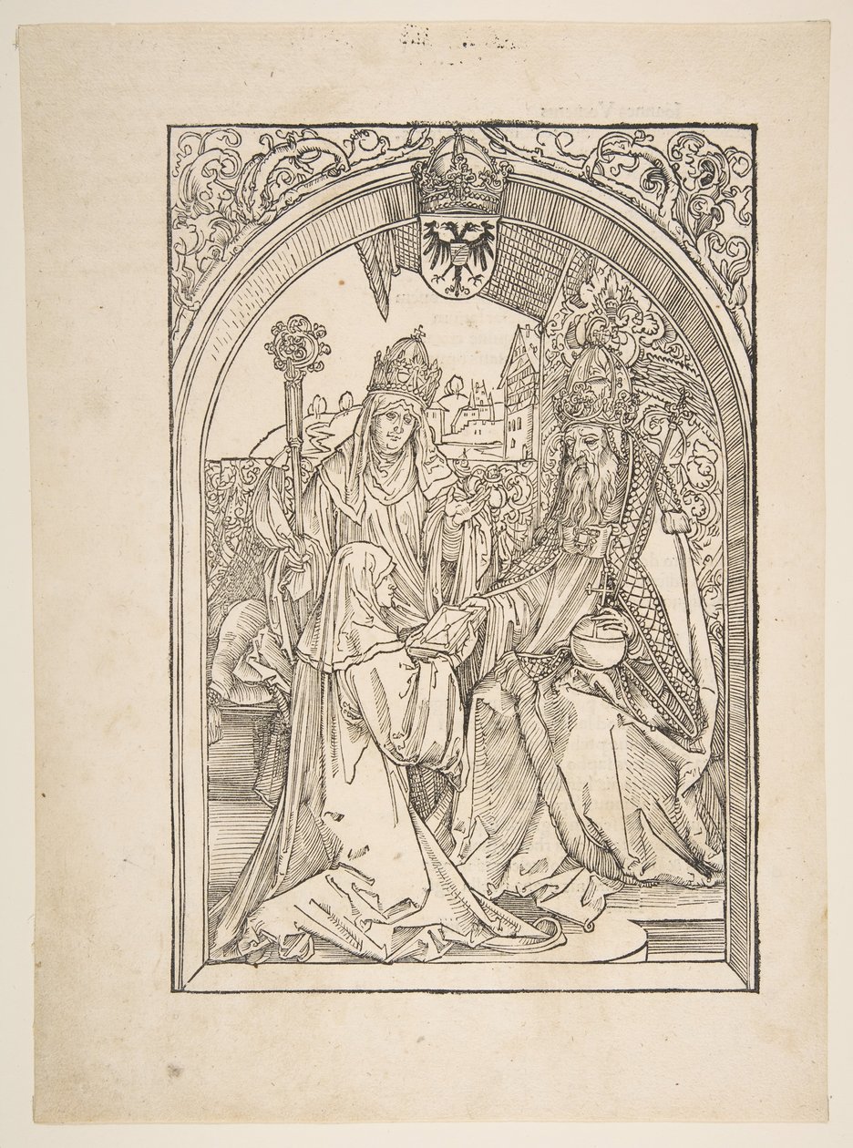 Rosvitha Uvádí komedie císaři Otovi I. ilustrace z Opery Hrošvi....n.d. od Albrecht Dürer