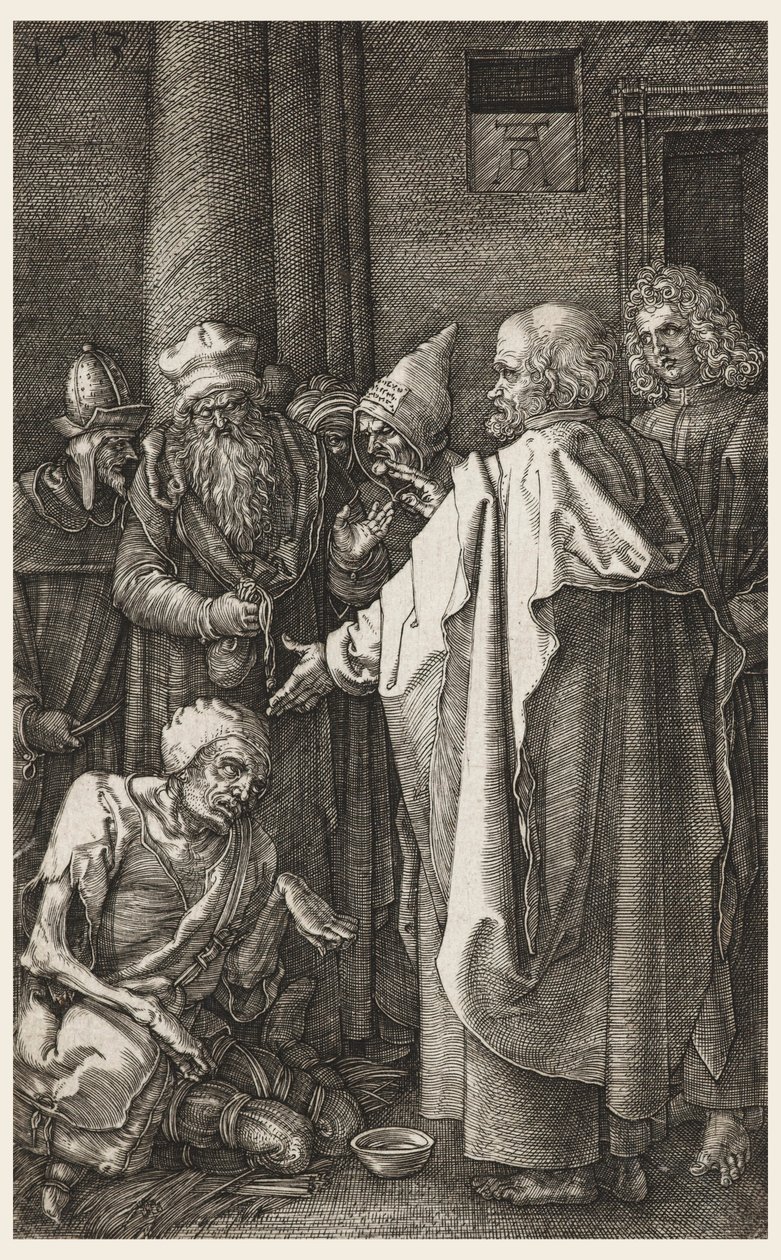 S. Peter a S. John Uzdravení chromého u brány chrámu od Albrecht Dürer