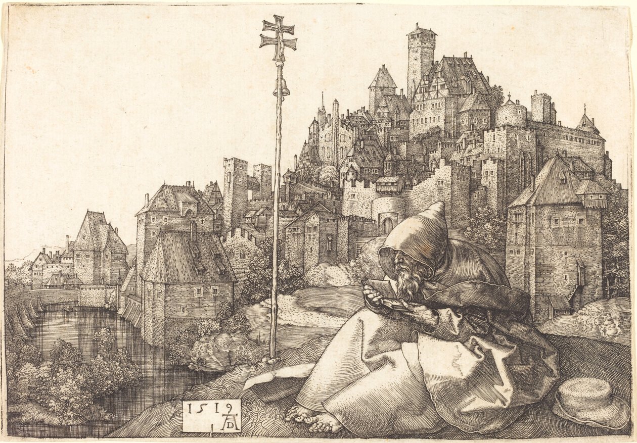 Svatý Antonín Čtení od Albrecht Dürer