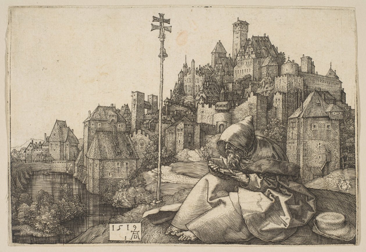 Saint Anthony Reading, 1519. od Albrecht Dürer