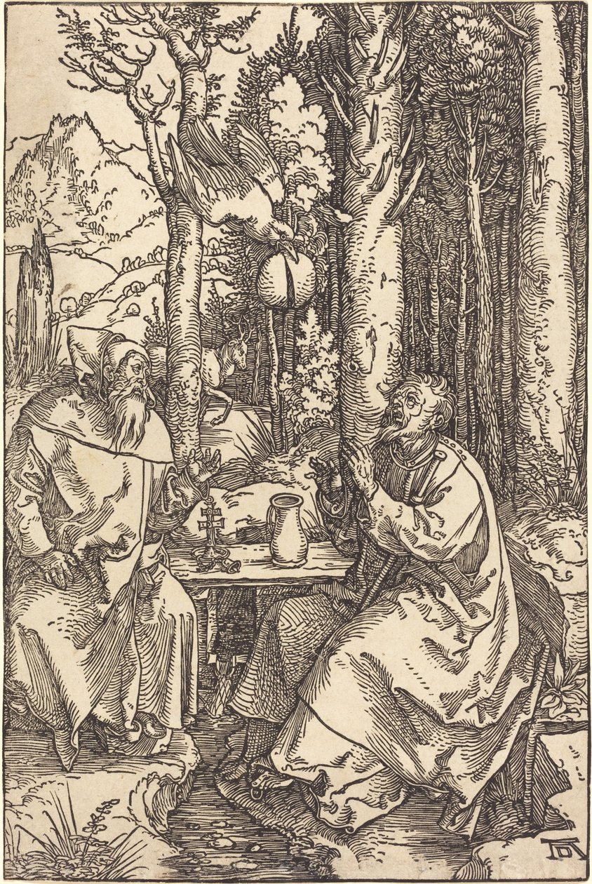 Svatý Antonín a svatý Pavel v divočině od Albrecht Dürer