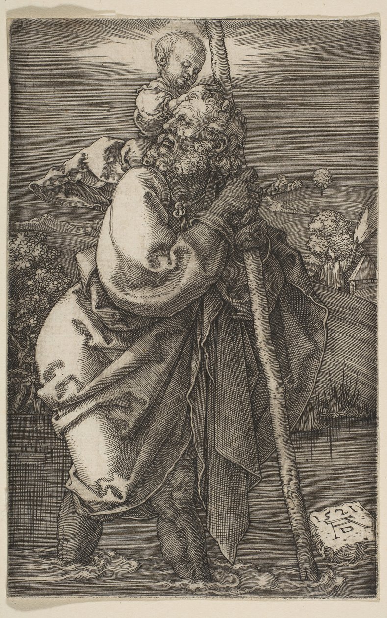 Saint Christopher Facing Left, 1521. od Albrecht Dürer