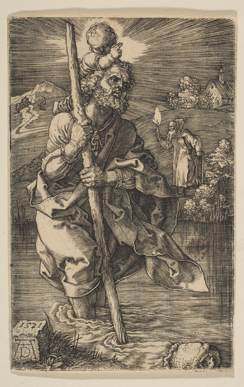 Svatý Kryštof, pohled vpravo od Albrecht Dürer