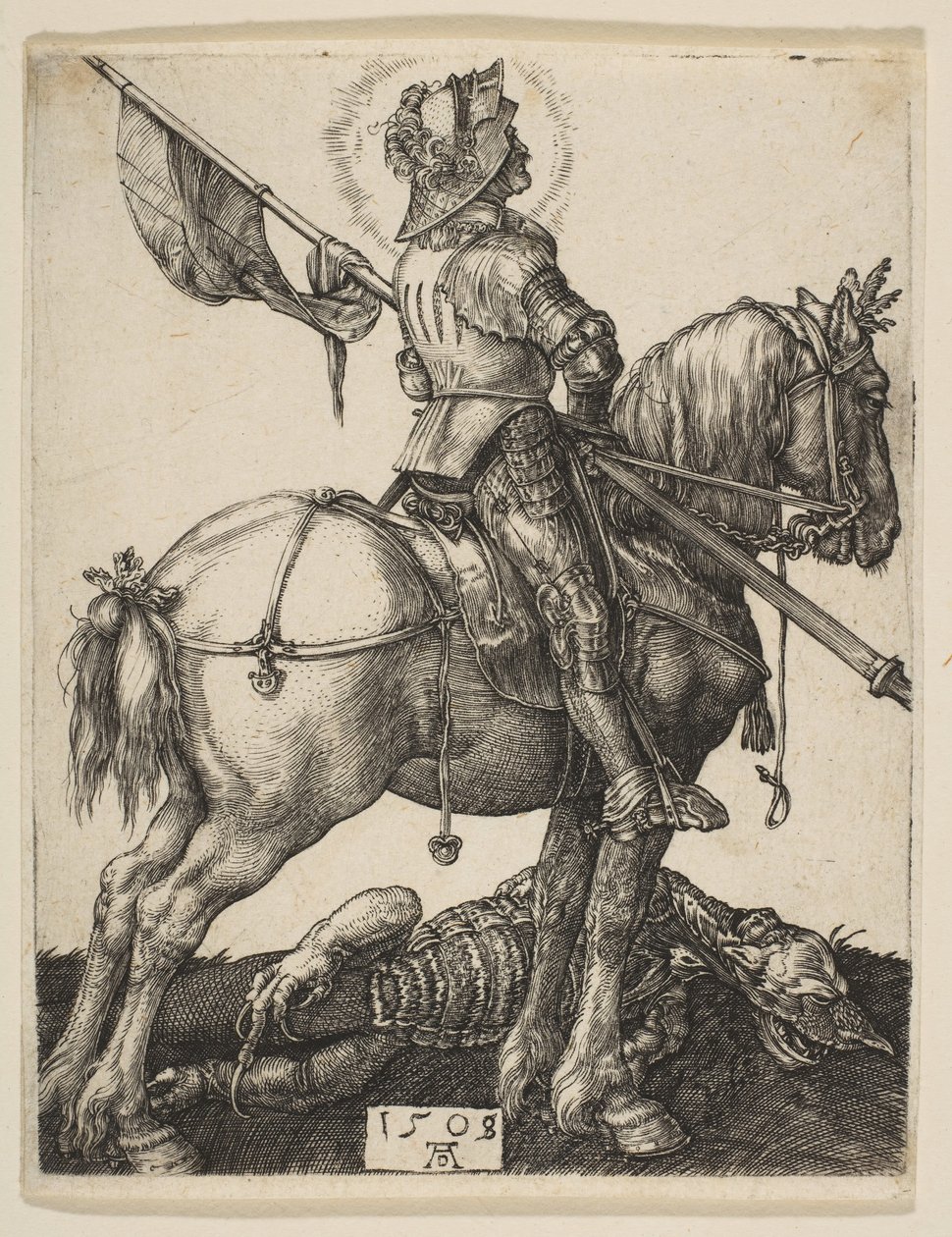 Svatý Jiří na koni, 1505-8. od Albrecht Dürer