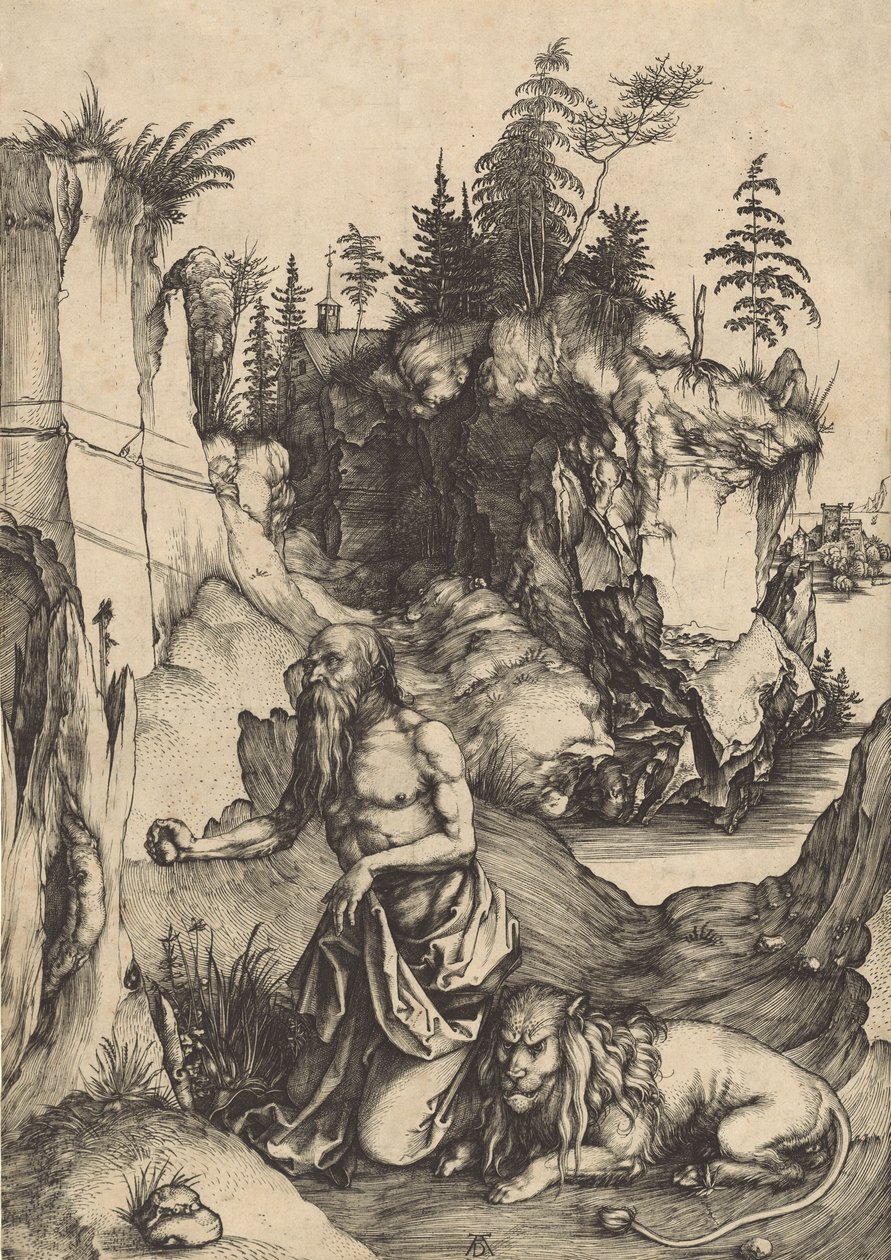 Svatý Jeroným kajícník v poušti, c. 1496. od Albrecht Dürer