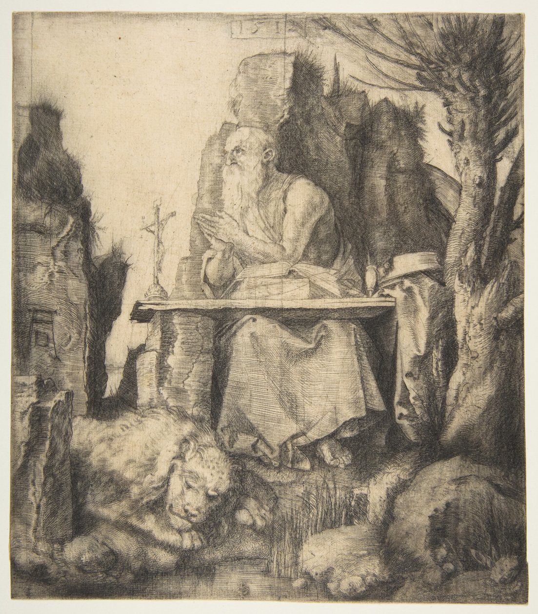 Svatý Jeroným u vrby hlavaté od Albrecht Dürer