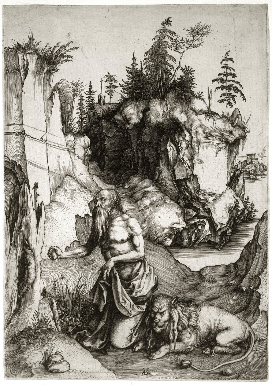 Svatý Jeroným při pokání (Bartsch 61) od Albrecht Dürer