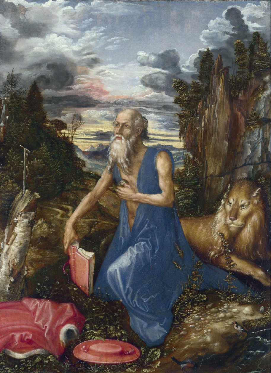 Svatý Jeroným na poušti od Albrecht Dürer