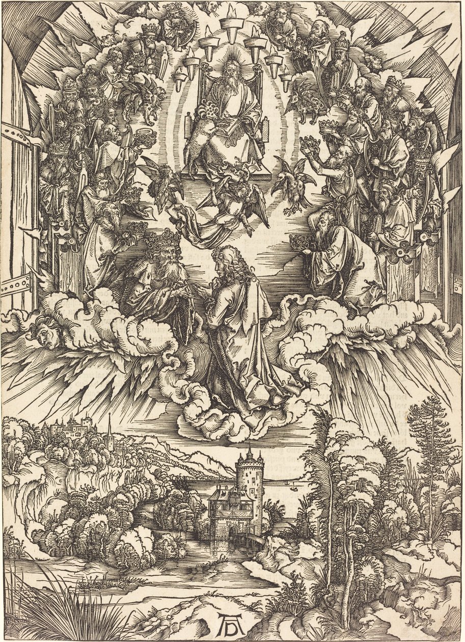 Svatý Jan před Bohem a staršími od Albrecht Dürer