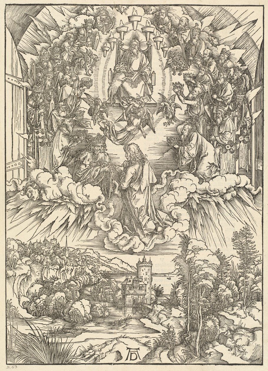 Svatý Jan před Bohem a staršími od Albrecht Dürer