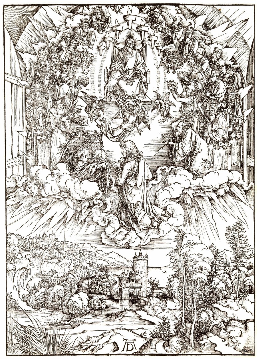 Svatý Jan před Bohem a staršími od Albrecht Dürer