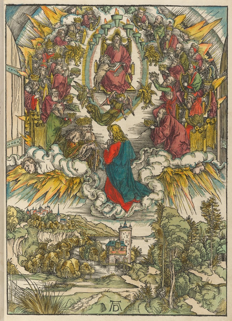 Svatý Jan před Bohem a staršími od Albrecht Dürer