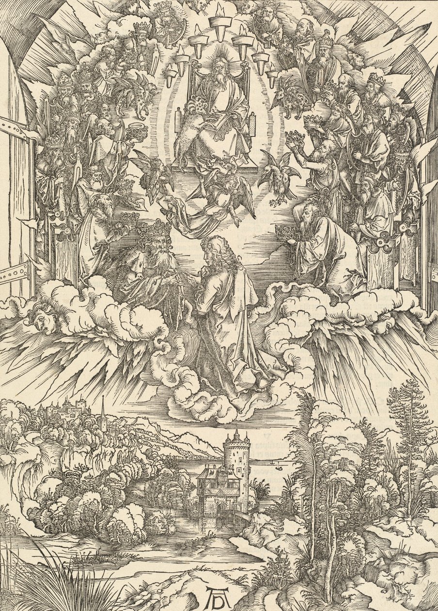 Svatý Jan před Bohem a staršími, 1498. od Albrecht Dürer