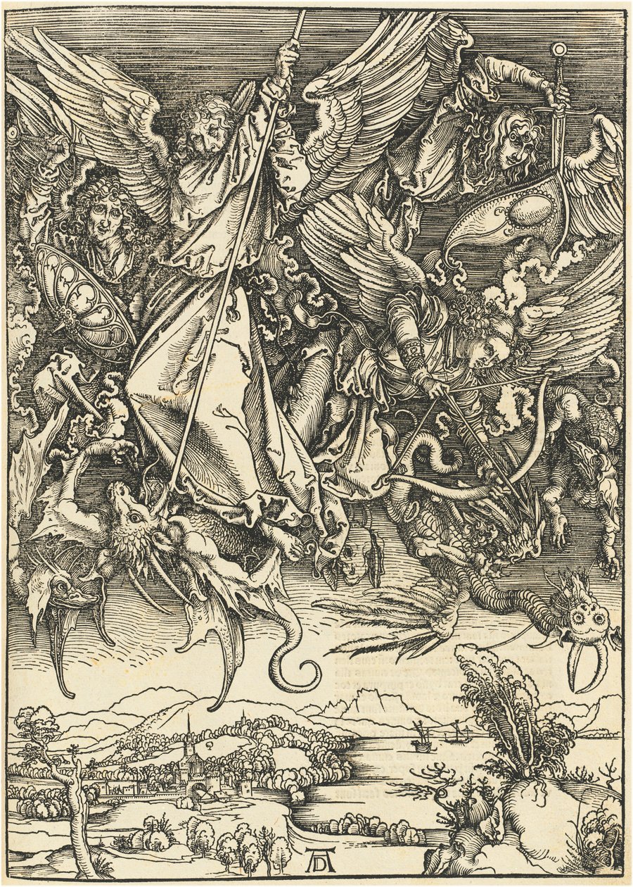 Svatý Michael v boji s drakem od Albrecht Dürer
