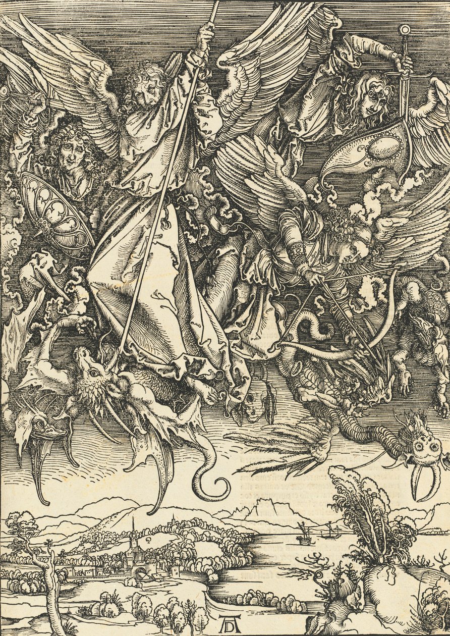 Saint Michael Fighting the Dragon, pravděpodobně c. 14961498 zveřejněno 1511. od Albrecht Dürer