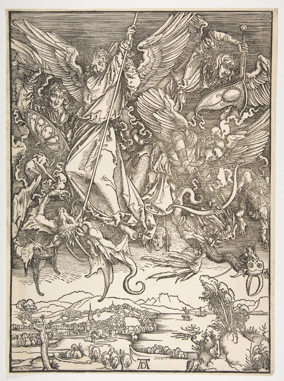 Saint Michael and the Dragon, z Apokalypsy, ca. 1498. od Albrecht Dürer