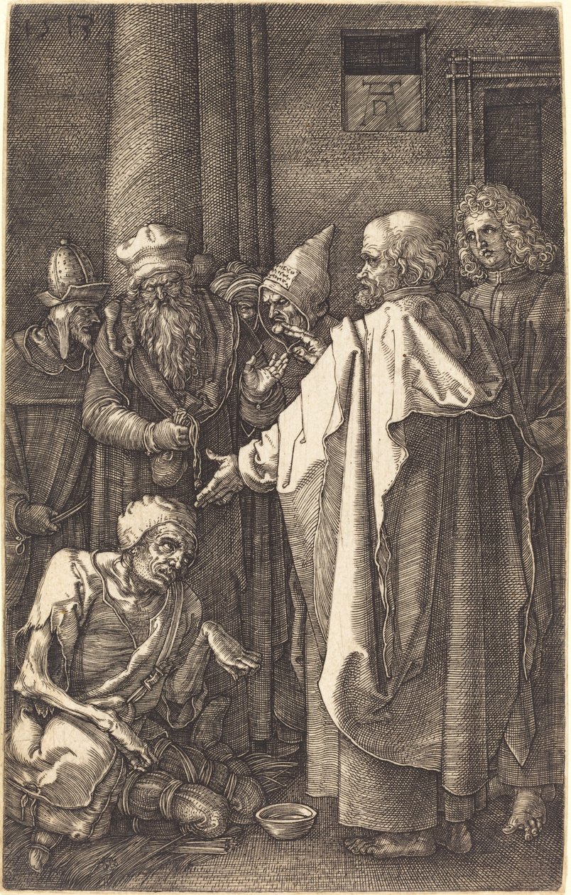 Svatý Petr a svatý Jan Uzdravení mrzáka u brány chrámu od Albrecht Dürer