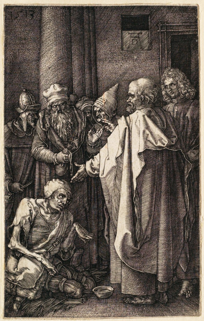 Svatý Petr a svatý Jan u brány chrámu od Albrecht Dürer