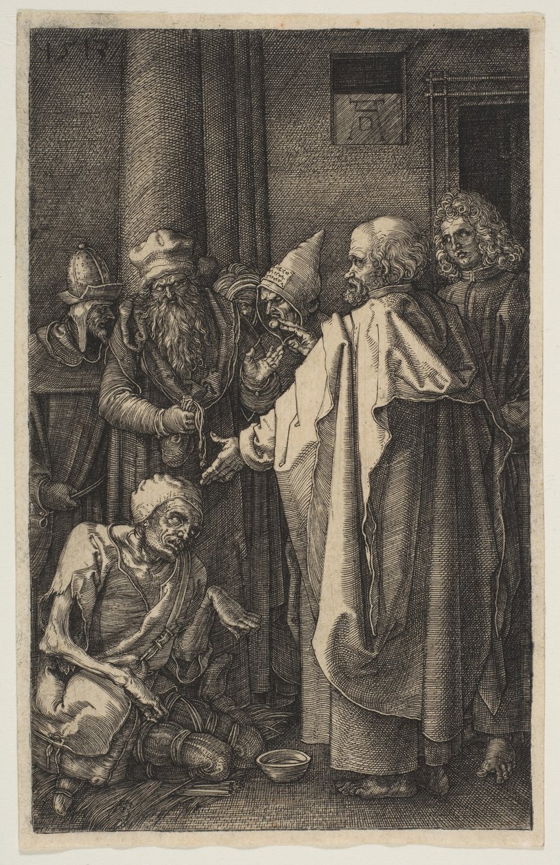 Svatý Petr a svatý Jan u brány chrámu, z Umučení, 1513. od Albrecht Dürer
