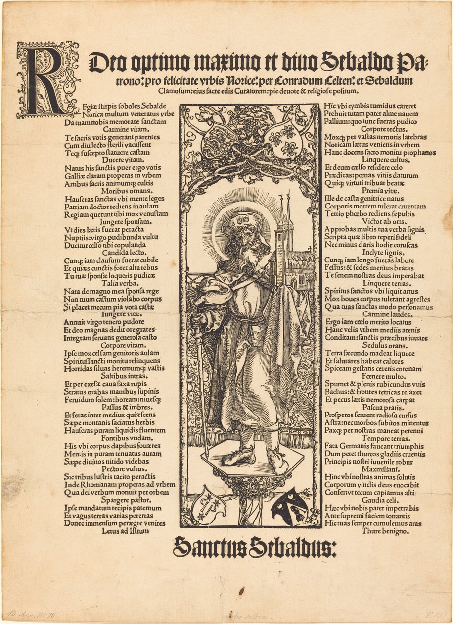 Svatý Sebaldus stojící na sloupu od Albrecht Dürer